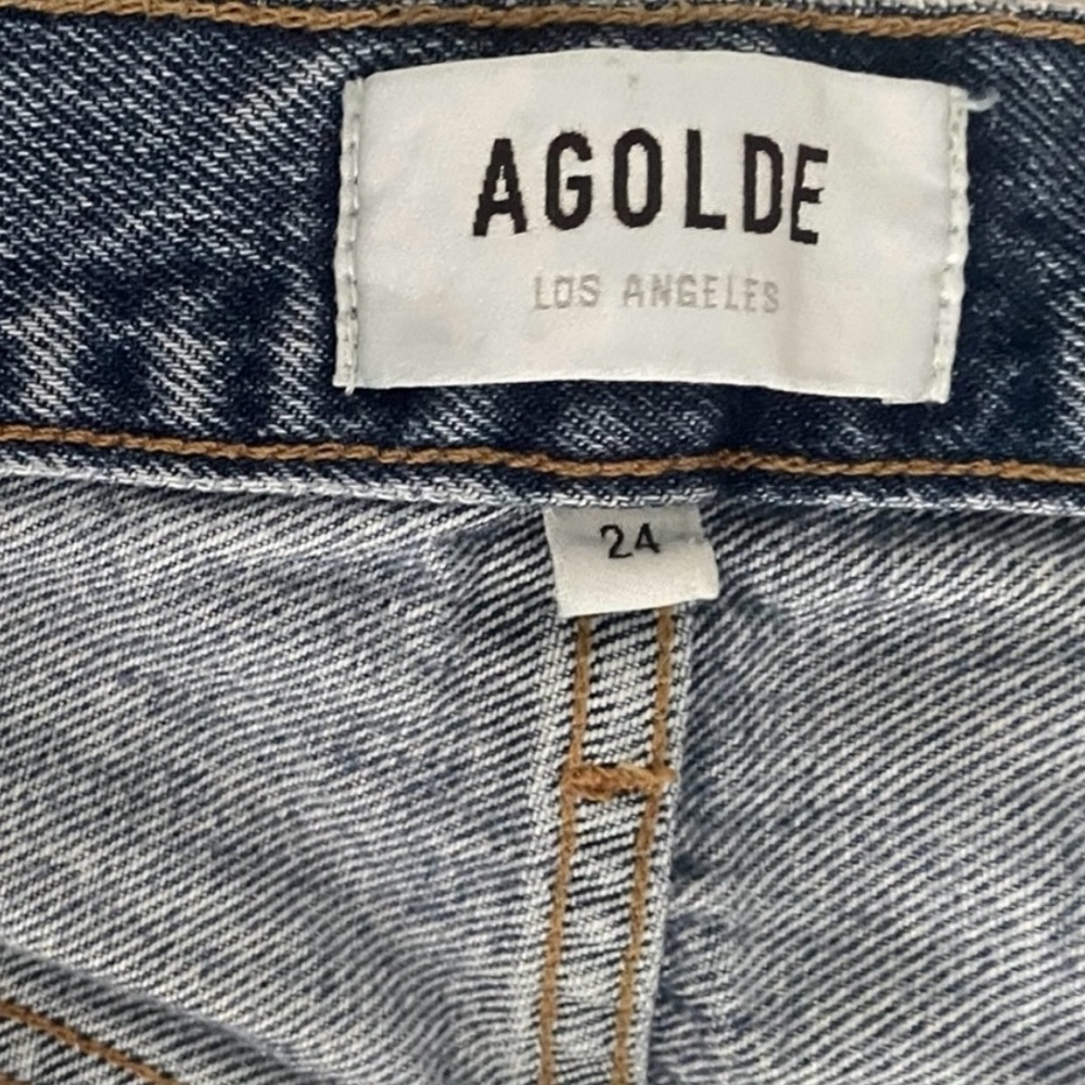 AGOLDE Woman’s Jeans Size 24 Medium Wash Denim High Rise Button Fly 5 Pockets - Picture 3 of 6
